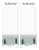 Winter Holiday To Do List paper