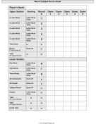 Word Yahtzee Scoresheet paper