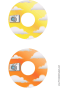 Yellow Orange Clouds Photography CD-DVD Labels paper