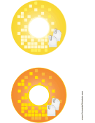 Yellow Orange Paperclip Backups CD-DVD Labels paper