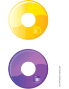 Yellow Purple Folder Backups CD-DVD Labels paper