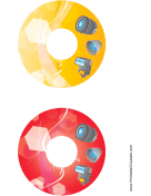Yellow Red Accessories Photography CD-DVD Labels paper