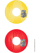 Yellow Red Filing Boxes Backups CD-DVD Labels paper