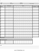 Youth Baseball Score Sheet paper