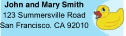 Rubber Duck Return Address Labels paper