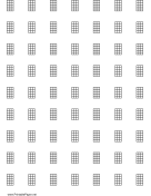 Chord Chart for 4-string instrument on letter-sized paper paper