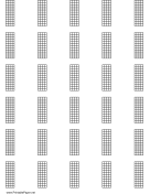 Chord Chart for 5-string instrument, 12 frets on letter-sized paper paper