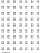 Chord Chart for 5-string instrument on letter-sized paper paper