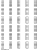 Chord Chart for 6-string instrument, 12 frets on letter-sized paper paper