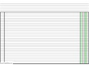 Columnar Paper with one column on A4-sized paper in landscape orientation paper