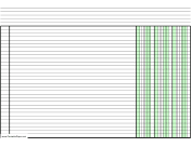 Columnar Paper with three columns on A4-sized paper in landscape orientation paper