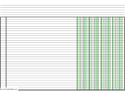 Columnar Paper with four columns on A4-sized paper in landscape orientation paper