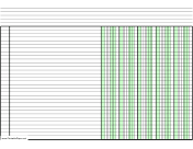 Columnar Paper with five columns on A4-sized paper in landscape orientation paper