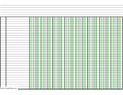 Columnar Paper with eight columns on A4-sized paper in landscape orientation paper