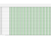 Columnar Paper with thirteen columns on ledger-sized paper in landscape orientation paper