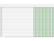 Columnar Paper with six columns on ledger-sized paper in landscape orientation paper