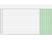 Columnar Paper with three columns on legal-sized paper in landscape orientation paper