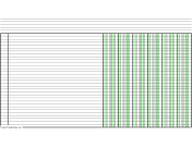 Columnar Paper with six columns on legal-sized paper in landscape orientation paper