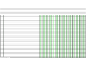 Columnar Paper with seven columns on legal-sized paper in landscape orientation paper