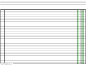 Columnar Paper with one column on letter-sized paper in landscape orientation paper