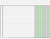 Columnar Paper with three columns on letter-sized paper in landscape orientation paper