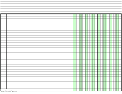 Columnar Paper with four columns on letter-sized paper in landscape orientation paper