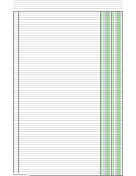 Columnar Paper with two columns on ledger-sized paper in portrait orientation paper