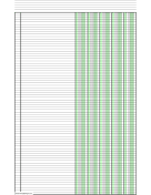 Columnar Paper with five columns on ledger-sized paper in portrait orientation paper