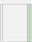 Columnar Paper with one column on letter-sized paper in portrait orientation paper