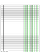 Columnar Paper with three columns on letter-sized paper in portrait orientation paper