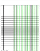 Columnar Paper with five columns on letter-sized paper in portrait orientation paper