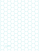 Hexagon Graph Paper with 1/2-inch spacing on letter-sized paper paper