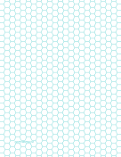 Hexagon Graph Paper with 1/4-inch spacing on letter-sized paper paper
