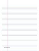 Lined Paper college-ruled on A4-sized paper in portrait orientation (blue lines) paper