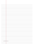 Lined Paper narrow-ruled on A4-sized paper in portrait orientation paper