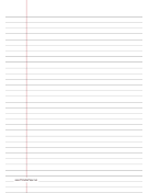 Lined Paper wide-ruled on A4-sized paper in portrait orientation paper