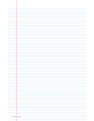 Lined Paper narrow-ruled on ledger-sized paper in portrait orientation (blue lines) paper