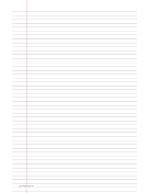 Lined Paper wide-ruled on ledger-sized paper in portrait orientation paper