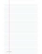 Lined Paper narrow-ruled on legal-sized paper in portrait orientation (blue lines) paper