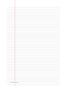Lined Paper narrow-ruled on legal-sized paper in portrait orientation paper