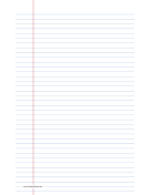 Lined Paper wide-ruled on legal-sized paper in portrait orientation (blue lines) paper