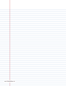 Lined Paper narrow-ruled on letter-sized paper in portrait orientation (blue lines) paper