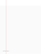Lined Paper narrow-ruled on letter-sized paper in portrait orientation