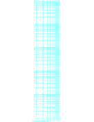 Log-log paper with logarithmic horizontal axis (one decade) and logarithmic vertical axis (five decades) with equal scales on letter-sized paper paper