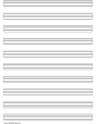 Tablature Paper (6-line) on letter-sized paper paper
