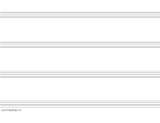 Music Paper with four staves on A4-sized paper in landscape orientation paper