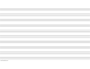 Music Paper with ten staves on ledger-sized paper in landscape orientation paper