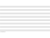 Music Paper with eight staves on legal-sized paper in landscape orientation paper