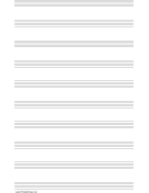 Music Paper with ten staves on legal-sized paper in portrait orientation paper