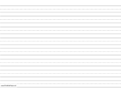 Penmanship Paper with eight lines per page on A4-sized paper in landscape orientation paper